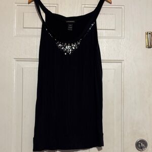 Lane Bryant Sequin Black Sleeveless Tank